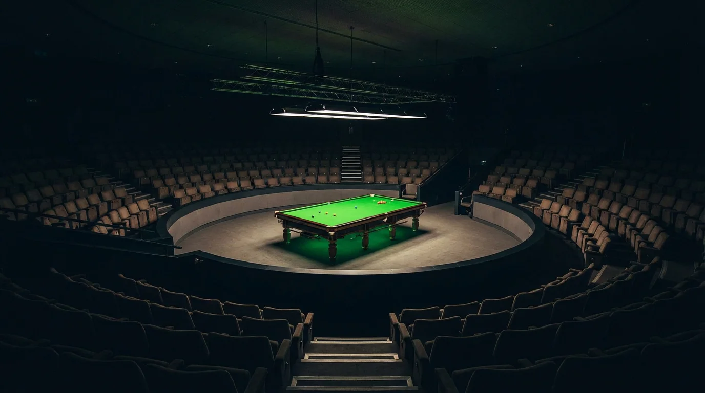 Sala Crucible Theatre din Sheffield pregătită pentru Campionatul Mondial de Snooker